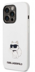 Back panel cover Karl Lagerfeld Apple iPhone 14 Pro Liquid Silicone Choupette NFT Case White