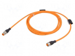 Cable: for sensors/automation | M12 | PIN: 4 | 3m | plug | 230VDC | 230VAC