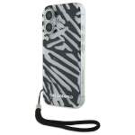 Other Phone Accessory Karl Lagerfeld  Karl Lagerfeld IML Zebra Pattern & Cord iPhone 16 Case - Black