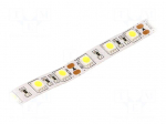 LED tape | white cold | 5050 | 12V | LED/m: 60 | 10mm | 120&deg; | IP20 | 14.4W/m