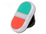 Switch: double | Stabl.pos: 1 | 22mm | green/red | IP66 | Pos: 2 | &Oslash;22mm