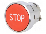 Switch: push-button | Stabl.pos: 1 | 22mm | red | Illumin: none | IP66
