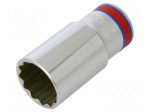 Socket: 12-angles | socket spanner | 1 1/8" | 1/2" | 77mm | long