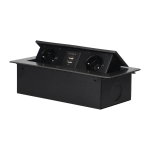 Uued tooted // Gniazda meblowe wpuszczane w blat z płaskim frezowanym rantem i ładowarką USB, 2x2P+Z (Schuko), 2xUSB, grafit