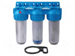 Triple water filter | max.8bar | 2&divide;45&deg;C | Size: 10"