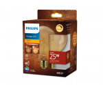 PHILIPS LED G95 25W 1800K E27 dzintarota stikla spuldze dimmējama RETRO vintage 8721103049032 929004584401