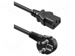 Cable | 3G0.5mm2 | CEE 7/7 (E/F) plug angled,IEC C13 female | PVC