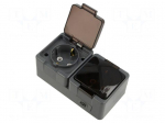 Connector: AC supply | socket | 2P+PE | 250VAC | 16A | dark grey | PIN: 3
