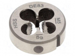 Threading die | M5 | 0.8 | high speed steel | H: 7mm | &Oslash;out: 20mm