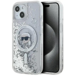 Karl Lagerfeld Liquid Glitter Karl Head maciņ&scaron; ar MagSafe atbalstu telefonam iPhone 15 | iPhone 14 | iPhone 13 caurspīdīgs