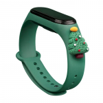 Fusion Accessories Xmas Christmas Tree 2 viedpulksteņa siksniņa priek&scaron; Xiaomi Mi Band 5/6 | silikons | zaļa