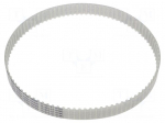 Timing belt | T5 | W: 16mm | H: 2.2mm | Lw: 455mm | Tooth height: 1.2mm