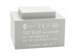 Transformer: encapsulated | 16VA | 400VAC | 12V | 1333.3mA | IP00 | 420g
