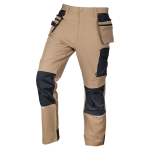 Spodnie robocze Mix&Match, 4 way stretch, z kaburami, Cordura, beżowo-czarne, rozmiar XXL