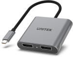 Unitek V1404A USB-C adapter 2x DP 1.4 pordiga 8K 60Hz