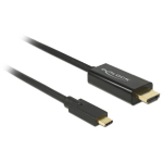 DELOCK USB-kaabel C -> HDMI-A 4K 30Hz St/St 1.00m sw
