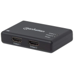 MANHATTAN 4K 2-pordiga HDMI-jagamisseade 4K@30Hz toiteplokiga Black