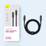 Baseus Type-C kuni Type-C volfram-kuldseeria kaabel 480Mb/s, 240W, 3m, Black (CAWJ040201)
