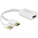 Adapter AV Delock HDMI - DisplayPort + USB-A White (62496)