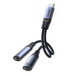 Joyroom adapter DAC 2-&uuml;hes Type-C kuni Type-C/ Type-C, 60W, 0.14m, Black (SY-C03)