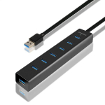 Converter Axagon  AXAGON HUE-SA7BP 7x USB3.0 ALU Charging Hub Incl. AC Adapter  Black