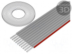Wire: ribbon | 1mm | stranded | Cu | 10x28AWG | unshielded | PVC | grey