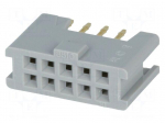 Socket | IDC | female | PIN: 10 | straight | THT | gold-plated | 3A | 2.54mm