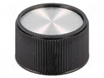 Knob | without pointer | thermoplastic | &Oslash;shaft: 6mm | &Oslash;28x16mm | black