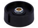 Knob | with pointer | polyamide | &Oslash;shaft: 6mm | &Oslash;40x16mm | black