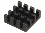 Heatsink: extruded | black | L: 15mm | W: 15mm | H: 6mm | aluminium