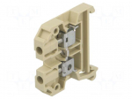Splice terminal: rail | 4mm2 | ways: 1 | terminals: 2 | beige | polyamide