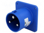 Connector: AC supply | socket | male | 63A | 230VAC | IEC 60309 | IP44