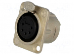 Socket | XLR | female | PIN: 5 | flange (2 holes),for panel mounting