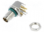 Connector: M8 | male | PIN: 3 | angled 90&deg; | socket | 4A | IP68 | 30V | metal