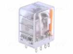 Relay: electromagnetic | DPDT | Ucoil: 230VAC | 10A/250VAC | 10A/24VDC