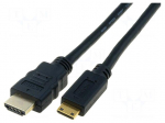 Cable | HDMI 1.3 | HDMI mini plug,HDMI plug | 3m | black