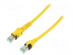 Patch cord | S/FTP | 6a | stranded | Cu | PUR | yellow | 1m | halogen free