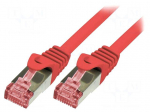 Patch cord | S/FTP | 6 | stranded | Cu | LSZH | red | 5m | 27AWG