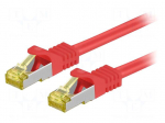 Patch cord | S/FTP | 6a | stranded | Cu | LSZH | red | 15m | 26AWG