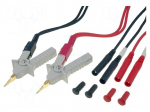 Set of test leads | four-wire Kelvin clips | red and black