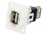 Coupler | USB A socket,both sides | FT | USB 2.0 | plastic | 19x24mm