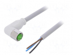 Connection lead | M8 | PIN: 3 | angled | 3m | plug | 60VAC | -25&divide;80&deg;C | 60VDC