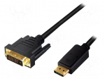 Cable | DisplayPort 1.2 | DisplayPort plug,DVI-D (24+1) plug | 1m