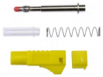 Laboratory connector: 4mm banana | plug | 45A | 1kVAC | yellow | brass