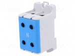 Splice terminal: rail | 220A | 800V | screw terminal | blue | polyamide