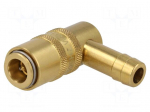 Quick connection coupling | angled 90&deg;,with valve | max.10bar