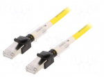 Patch cord | Cat: 6a | RJ45 plug,both sides | 1m | LSZH | yellow | IP20