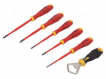 Screwdriver: insulated-set | insulated,slim | Phillips,slot | 1kVAC