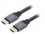 Cable | HDMI plug,both sides | textile | HDMI 2.0 | 5m | black | 28AWG
