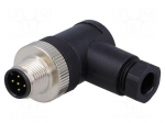 Connector: M12 | plug | PIN: 5 | male | 60V | angled 90&deg; | IP65,IP67 | 4A